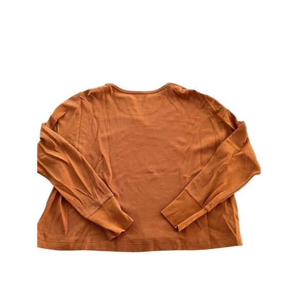 Cabi V Neck Textured Long Sleeve Henley Shirt Relaxed Fit Cuffed Sleeve Size L - Picture 3 of 6